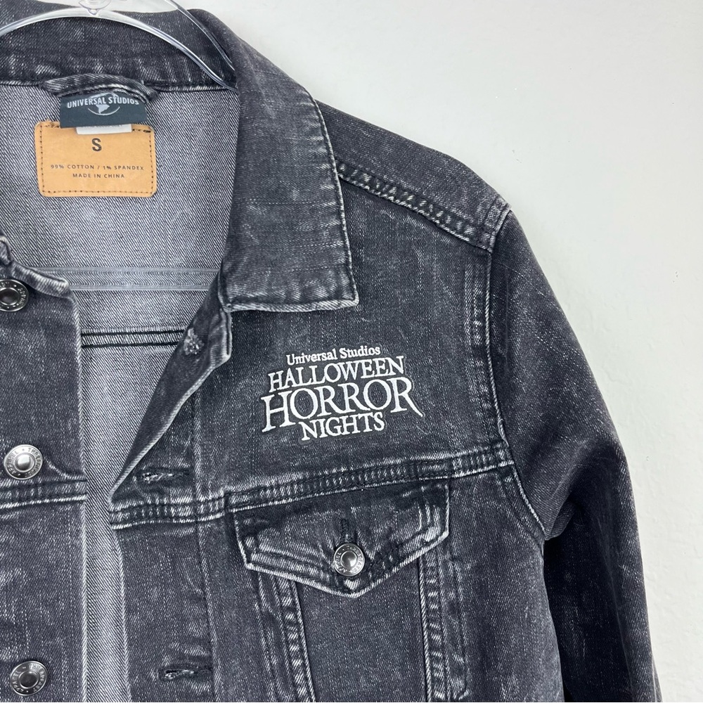 Black Denim Jacket Halloween Horror Nights Frankenstein Size Small - Picture 4 of 12